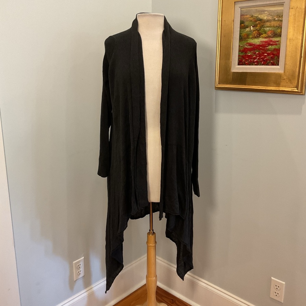 Peruvian Connection Sabine Charcoal Pima Cotton Long Cardigan XL‎ NWT